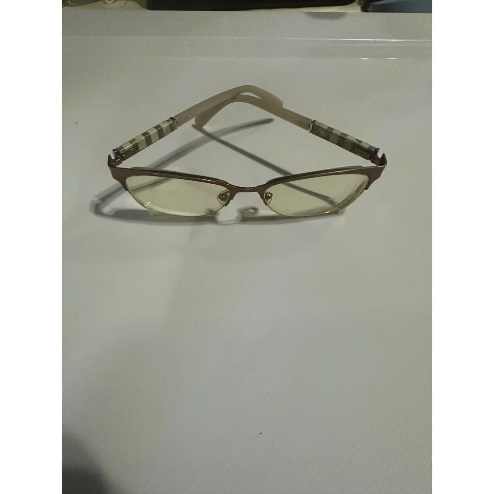 Kate Spade New York Women's Gold‎ Tone Eyeglasses with Signature Stripe Temples